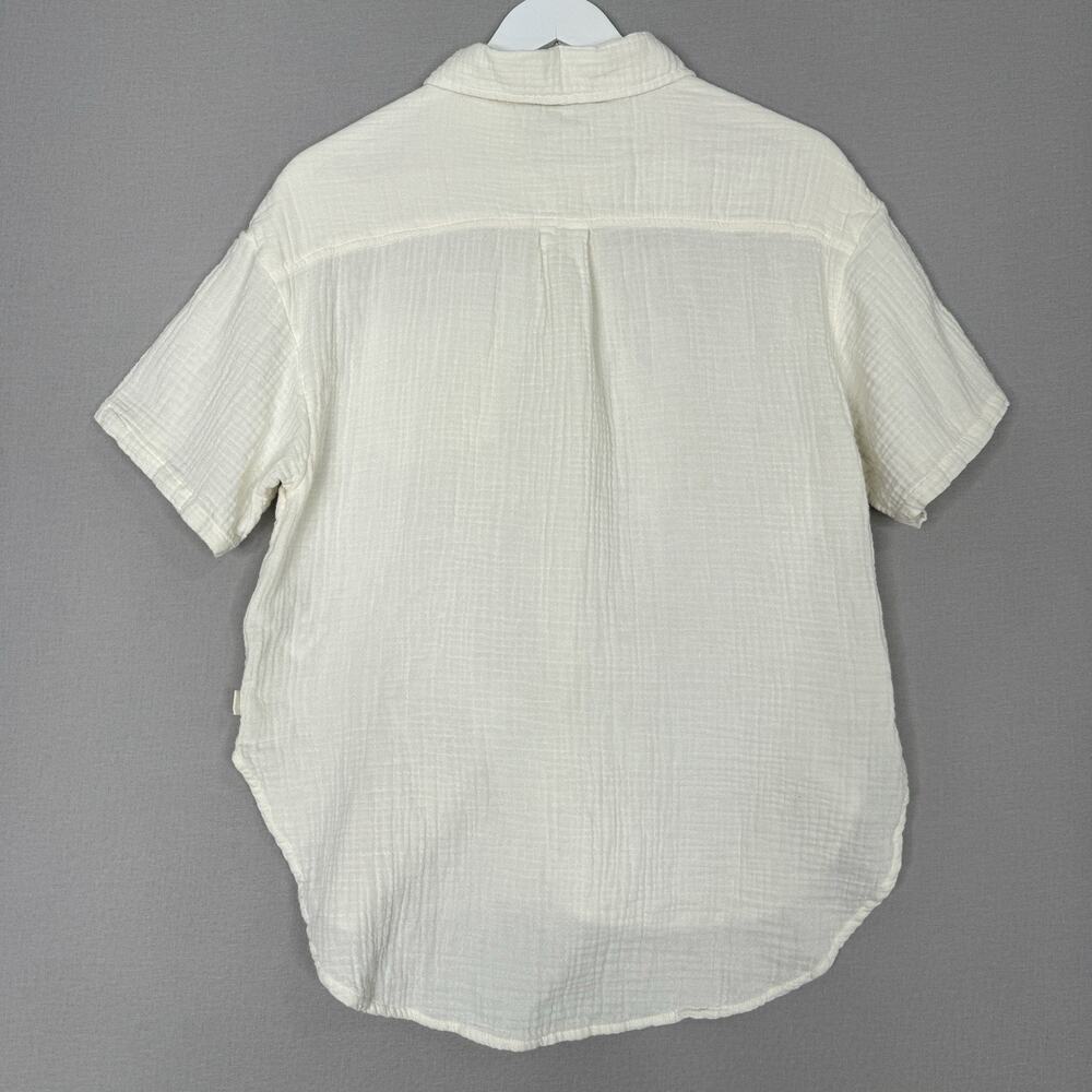 Ugg Womens Top M White 100% Cotton Embrook Shirt Gauze Relaxed Beachy Lounge - Picture 5 of 10